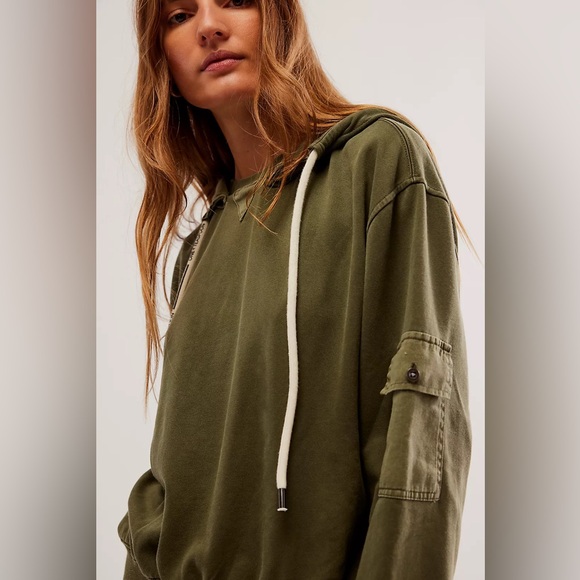 ⏰FLASH SALE!⏰✨NEW!✨Free People OneTeaspoon Khaki Cargo Adventure Hoodie - Picture 3 of 12